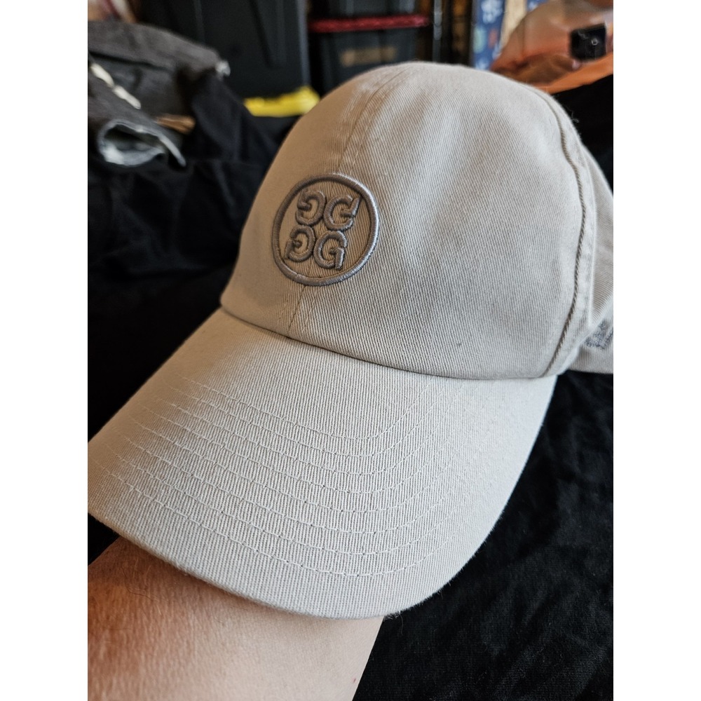 G/FORE Circle G's Stretch Twill Snapback Golf Hat Beige/ White